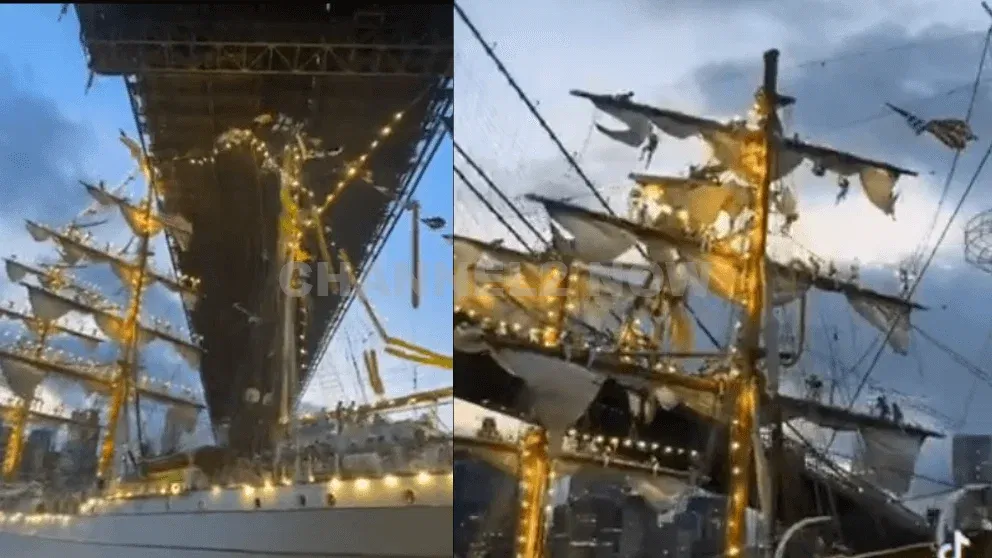 At Least 34 Injured, Including Four Critically, After Mexican Navy Ship ARM Cuauhtémoc Collides with Brooklyn Bridge in New York City